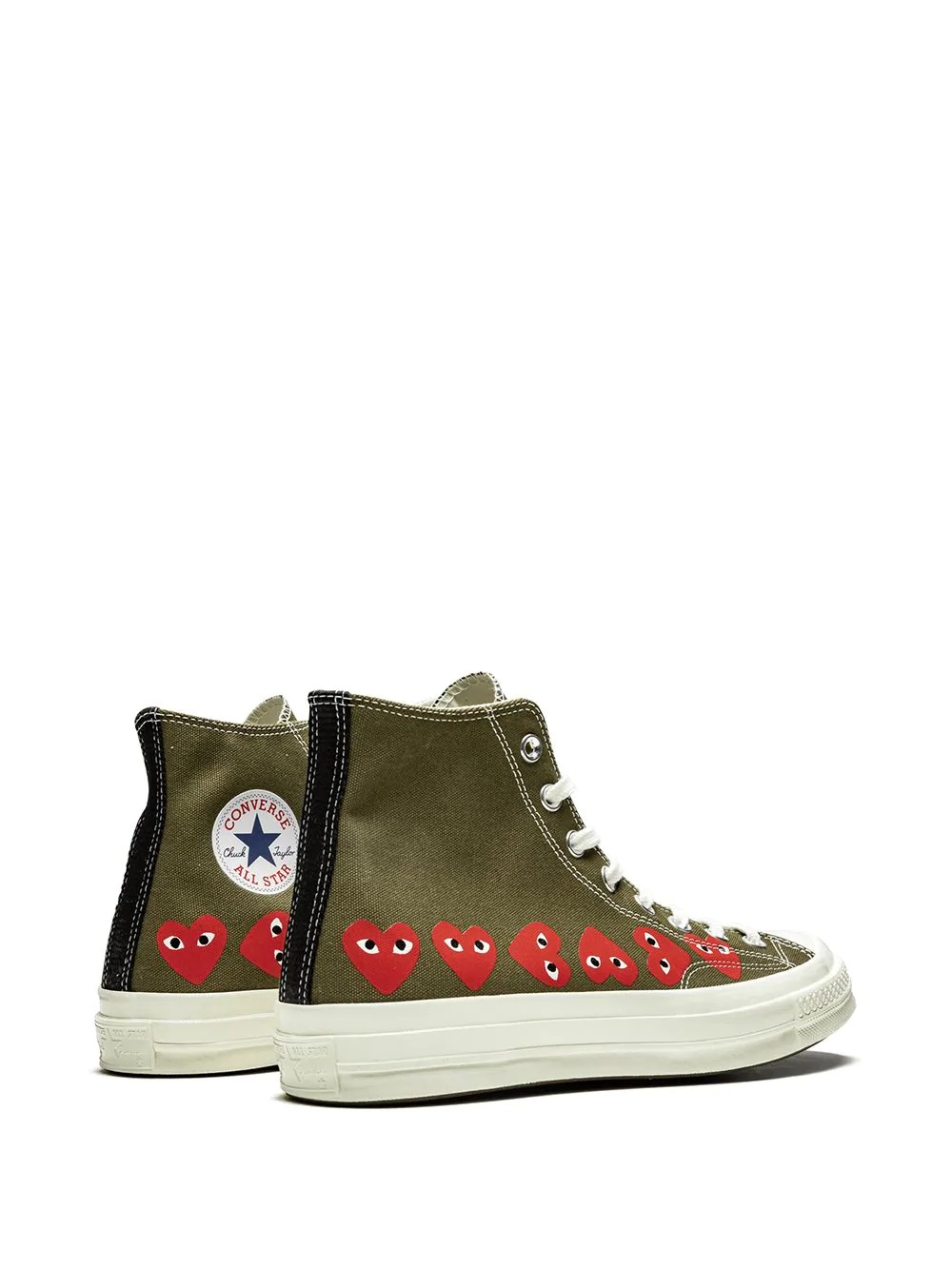 x Comme Des Garçons Play Chuck 70 Hi "Multi Hearts Green" sneakers - 3