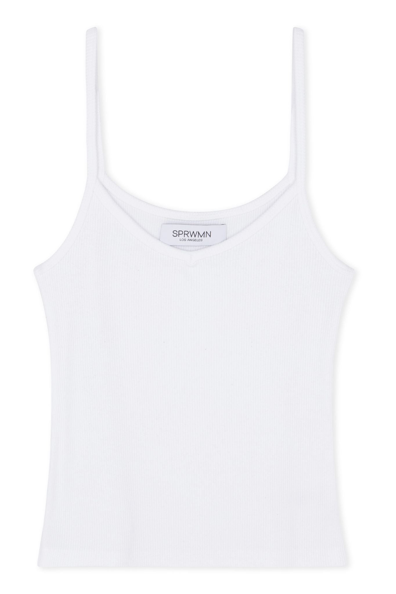 WHITE RIB V-NECK TANK - 8