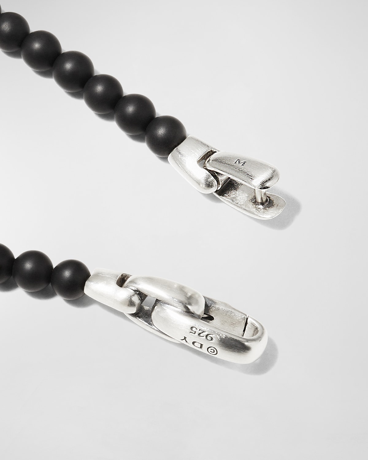 Men's Spiritual Beads Cross Station Bracelet in Silver, 4mm - 4