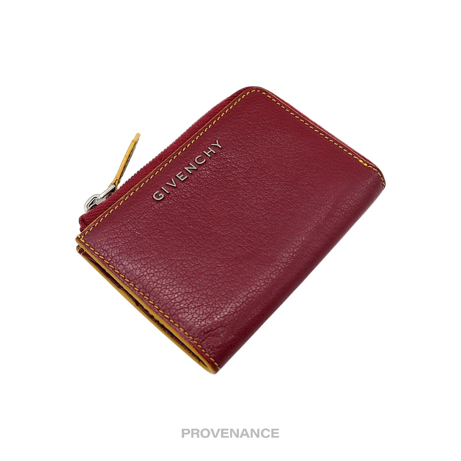 Givenchy Cles Zip Pouch Wallet - Red/Yellow Leather - 5