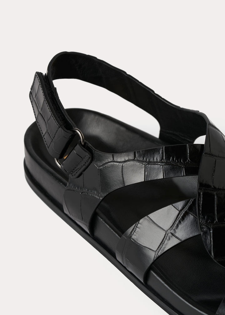 The Chunky Sandal black croco - 5