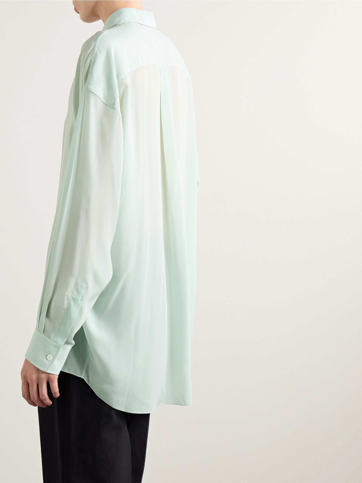 Caster chiffon shirt Gray green - 4