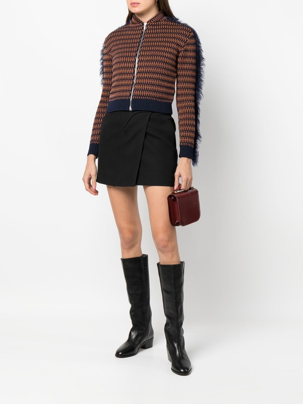 cropped patterned-jacquard jacket - 2