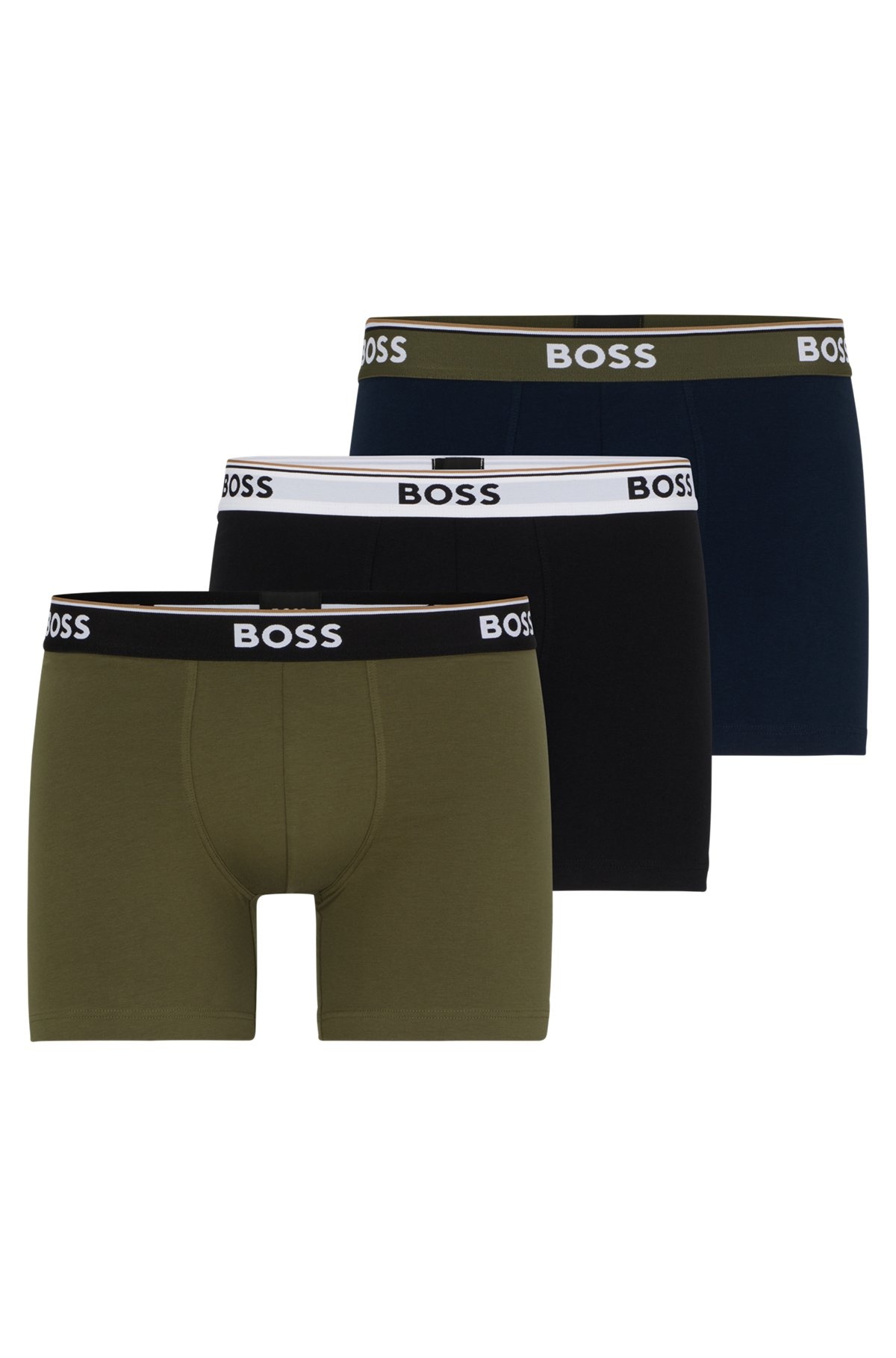 THREE-PACK OF STRETCH-COTTON BOXER BRIEFS WITH LOGOS - 1