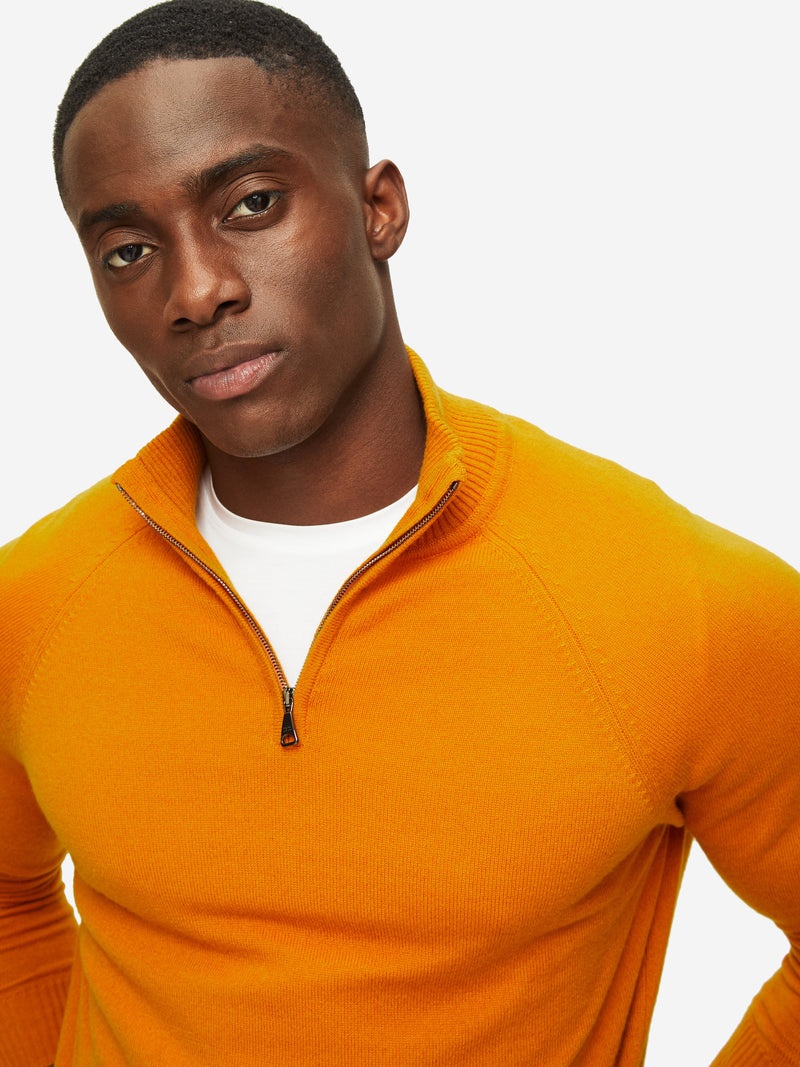 Men's Half-Zip Sweater Finley Cashmere Orange - 6