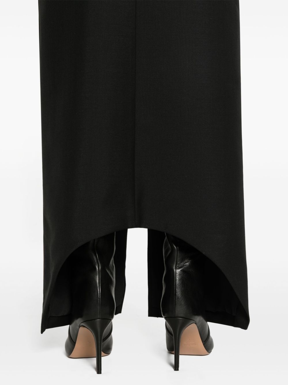 front-slit wool-blend maxi skirt - 5