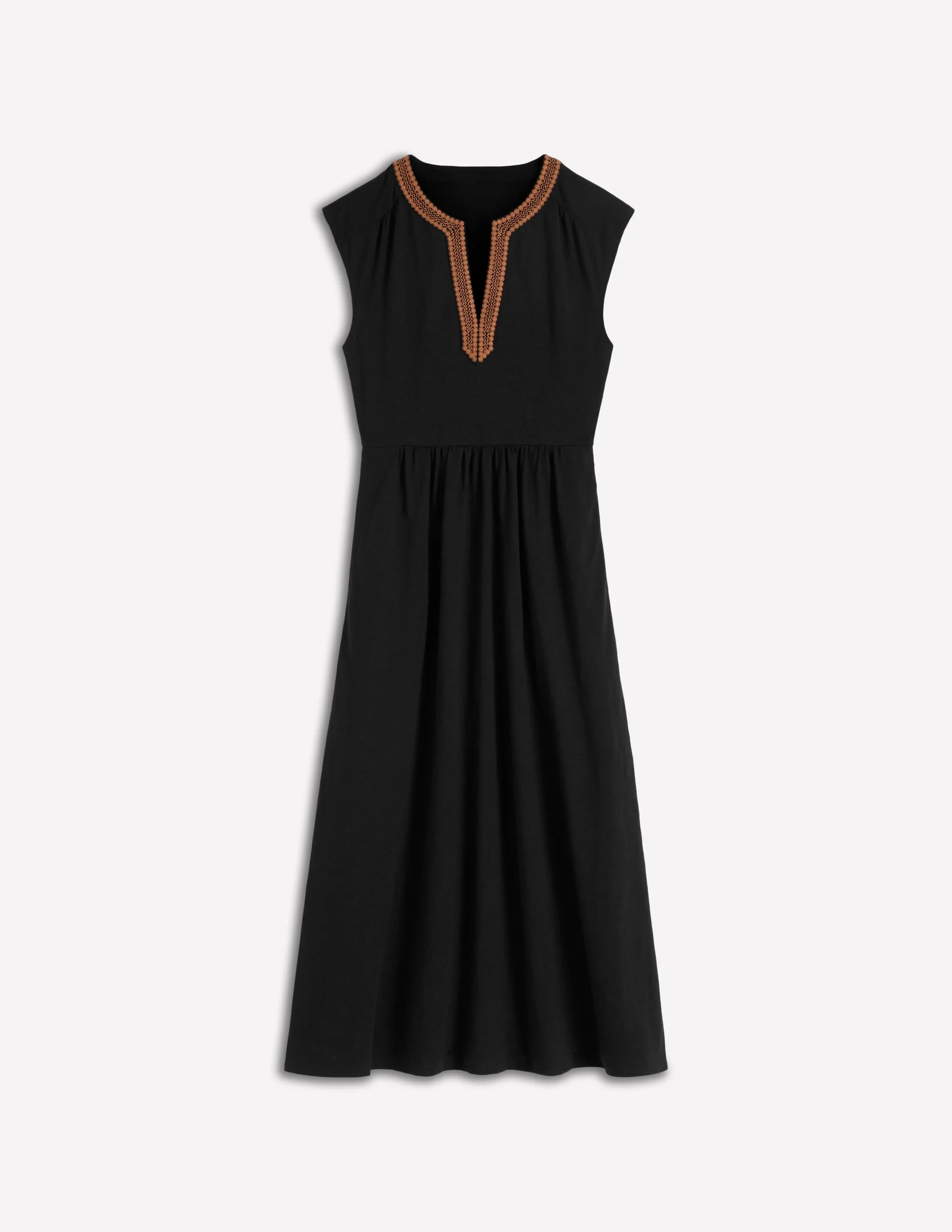 May Jersey Midi Dress-Black - 1