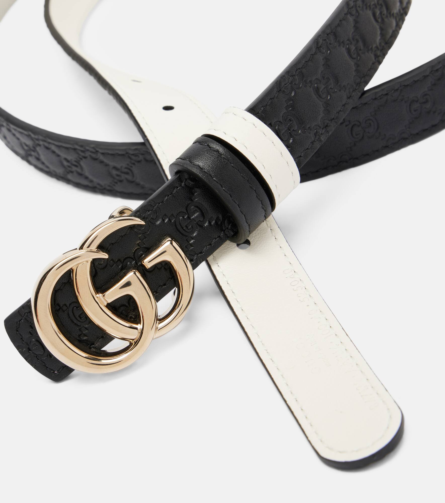 Double G reversible leather belt - 3
