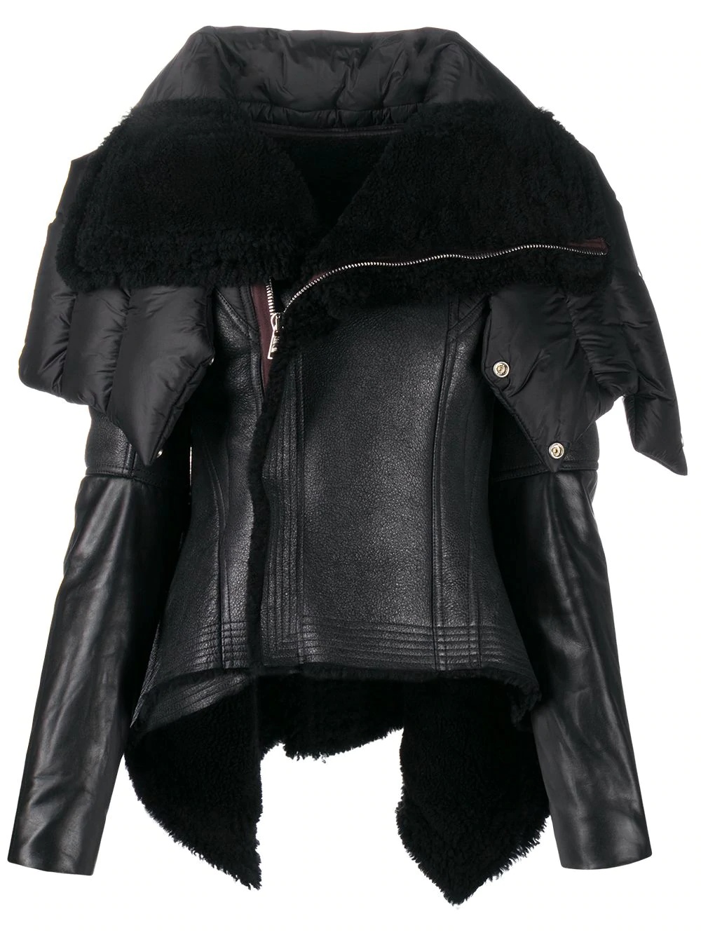 funnel neck shearling jacket - 1