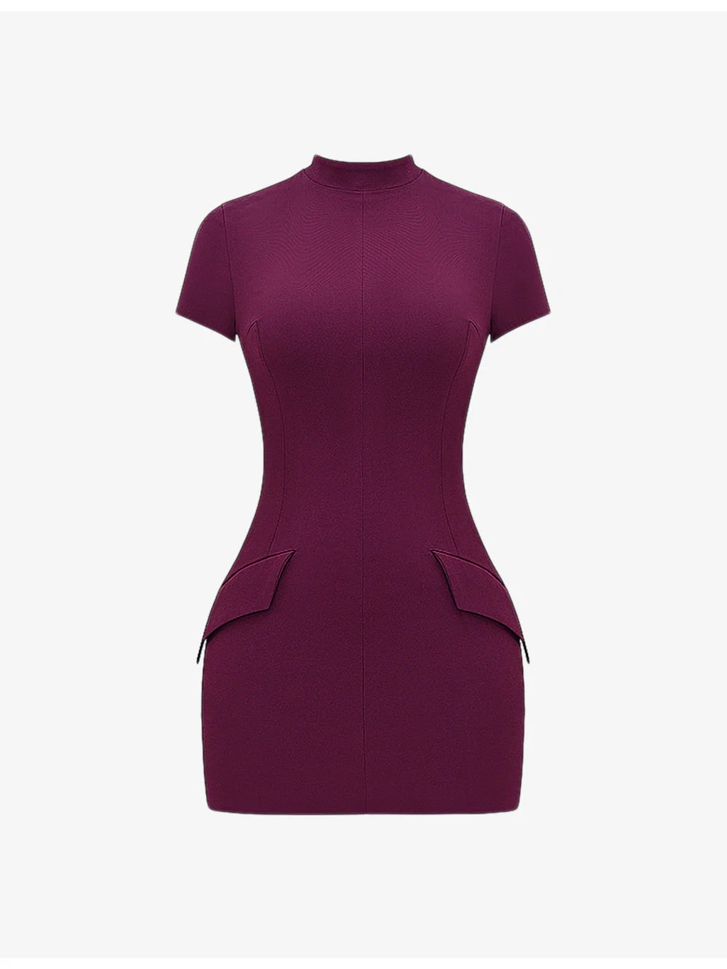 Alia flap-pocket stretch-woven mini dress - 1