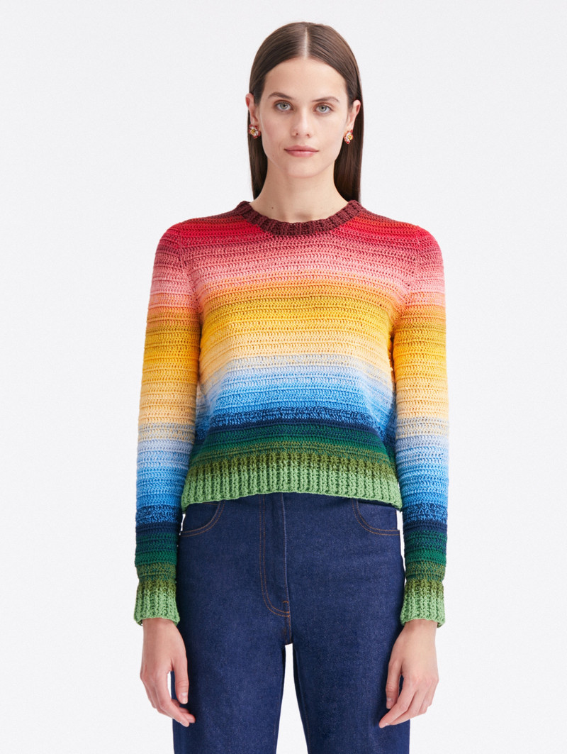 RAINBOW OMBRÉ CROCHET PULLOVER 1