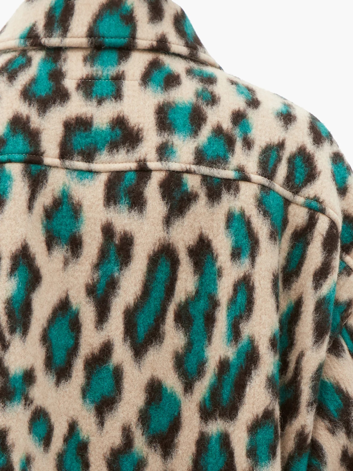 Leopard-patterned felt shirt jacket - 3