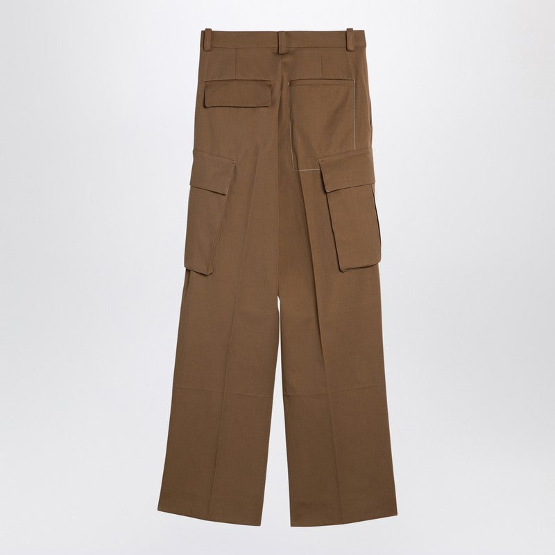 Victoria Beckham Tobacco-Coloured Cotton Cargo Trousers Women - 2