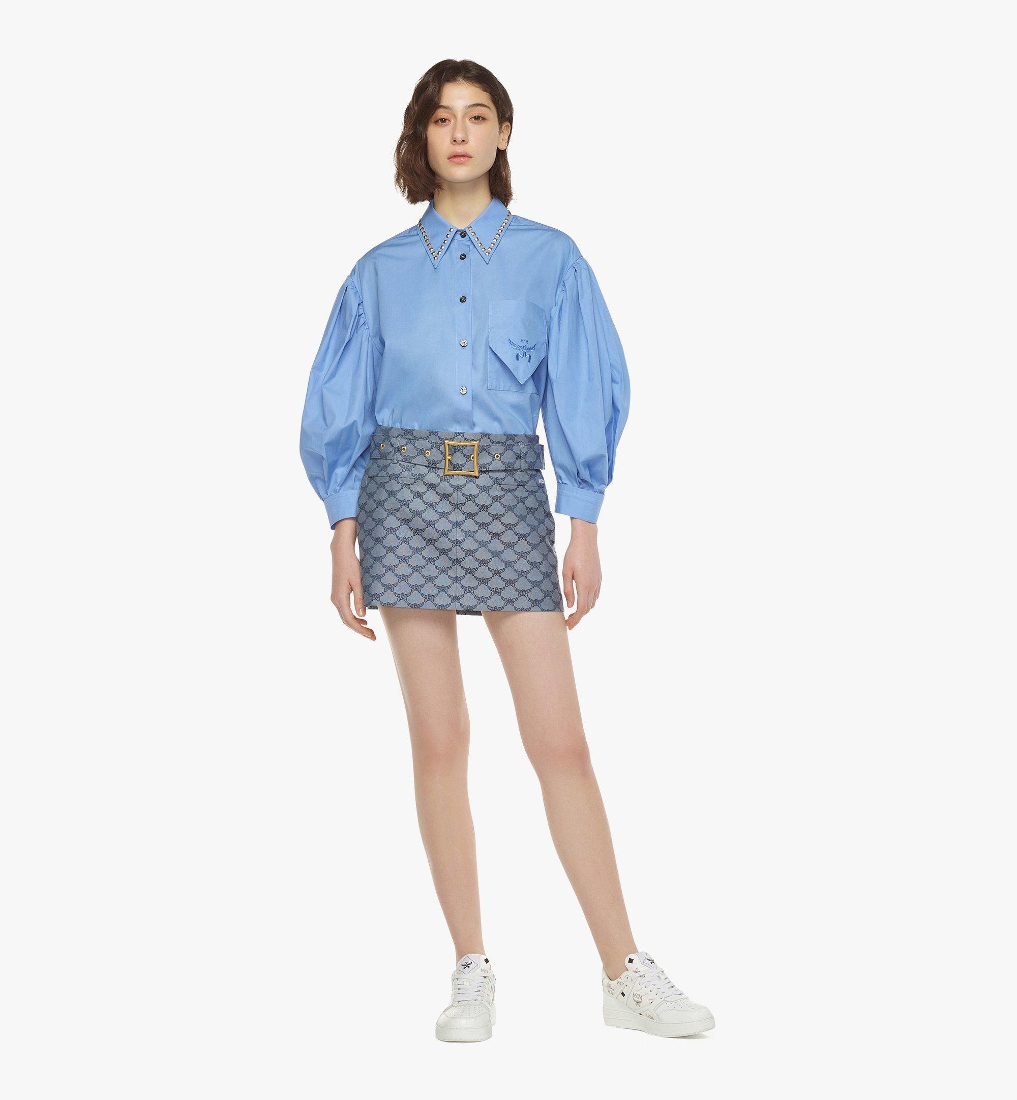 Three-Quarter Puff Sleeve Oversized Shirt - 2