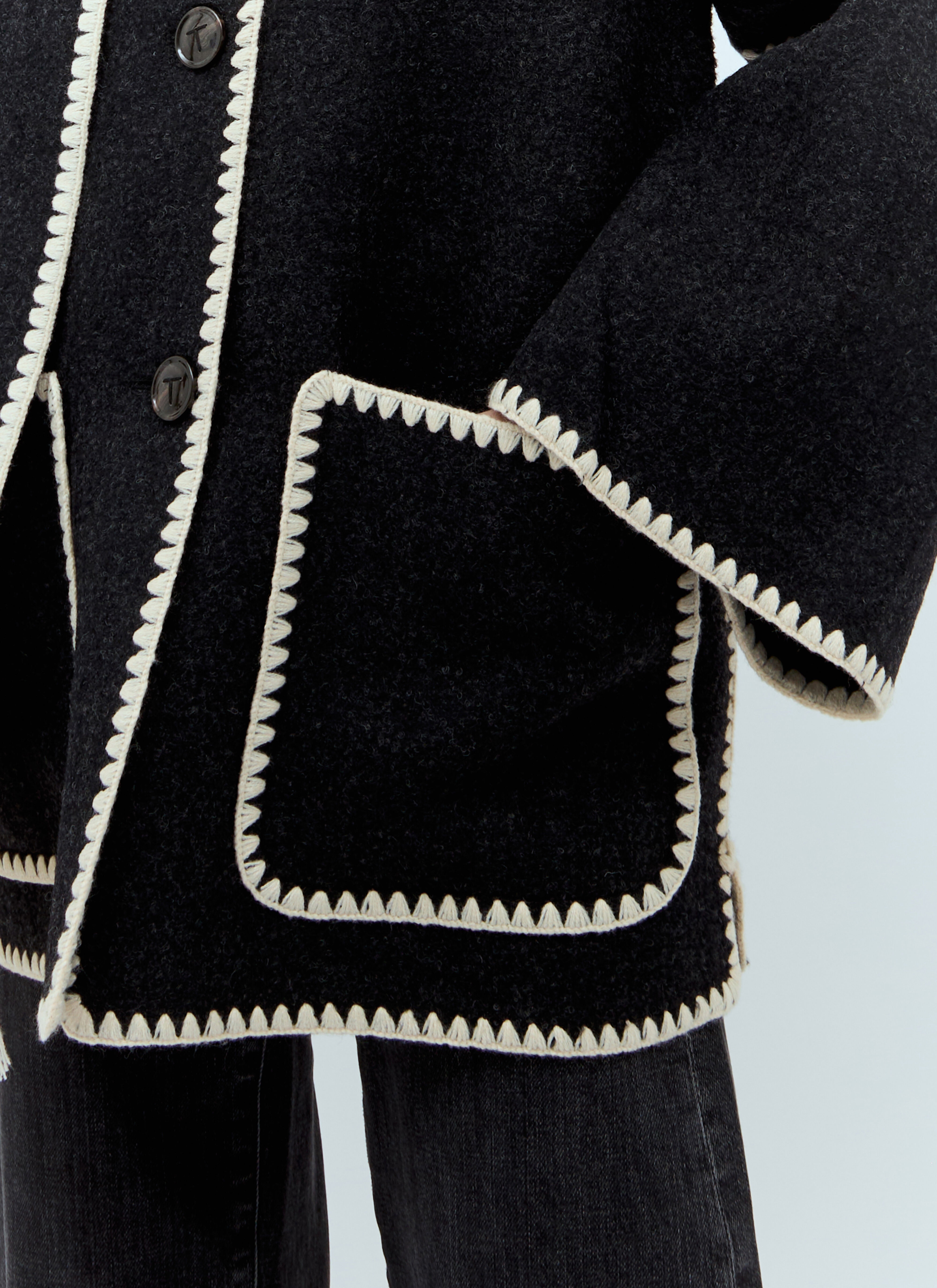 Embroidered Scarf Jacket - 5
