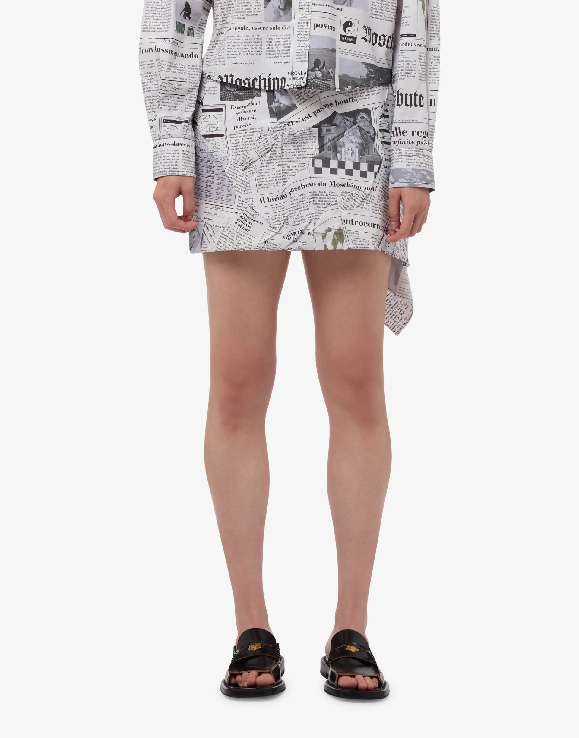 PRINTED COTTON POPLIN MINISKIRT - 1