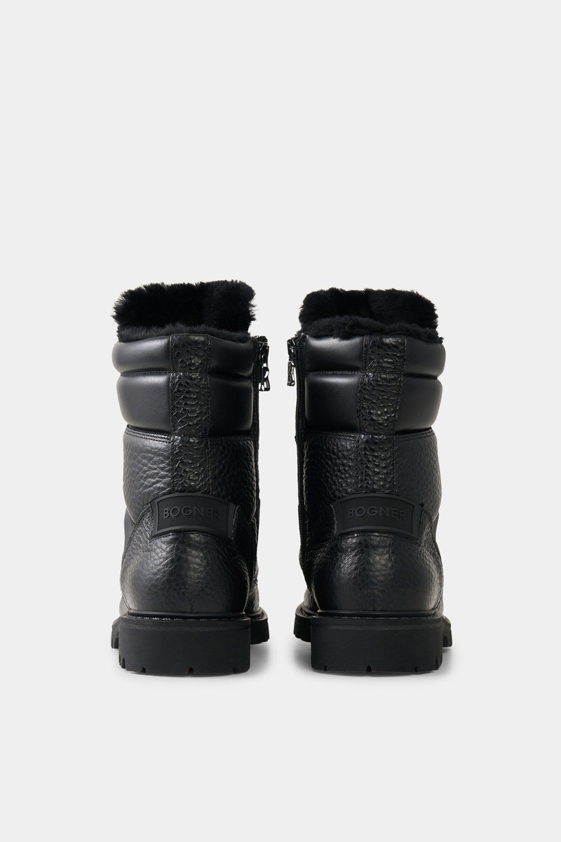 Lace-up boots Helsinki with spikes in Black 4