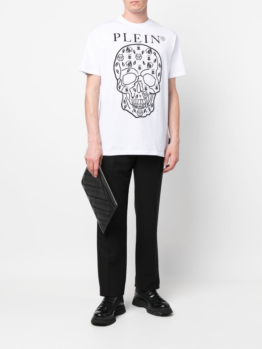 skull-print round neck T-shirt - 2