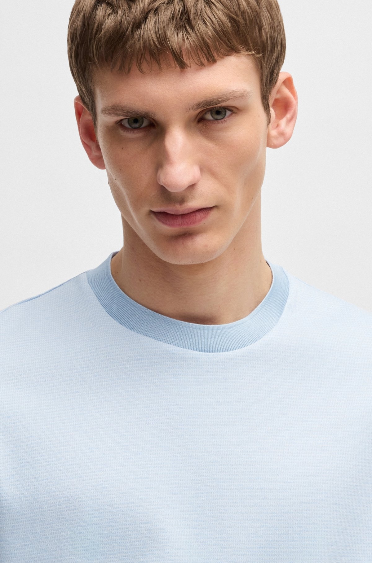 MERCERIZED-COTTON T-SHIRT WITH MICRO PATTERN - 3