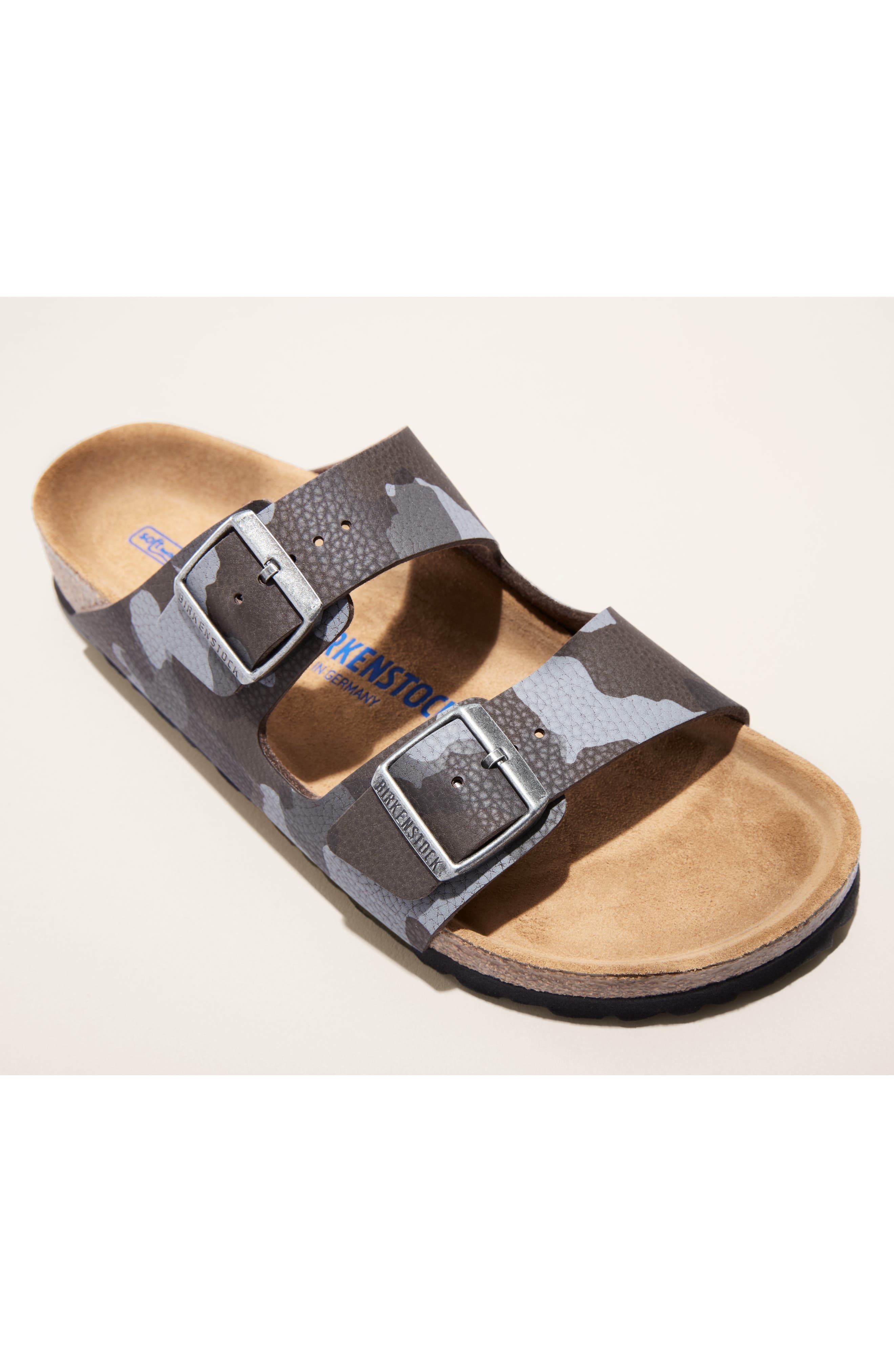 Birkenstock Arizona Soft Slide Sandal in Faded Khaki Oiled Leather at Nordstrom - 8