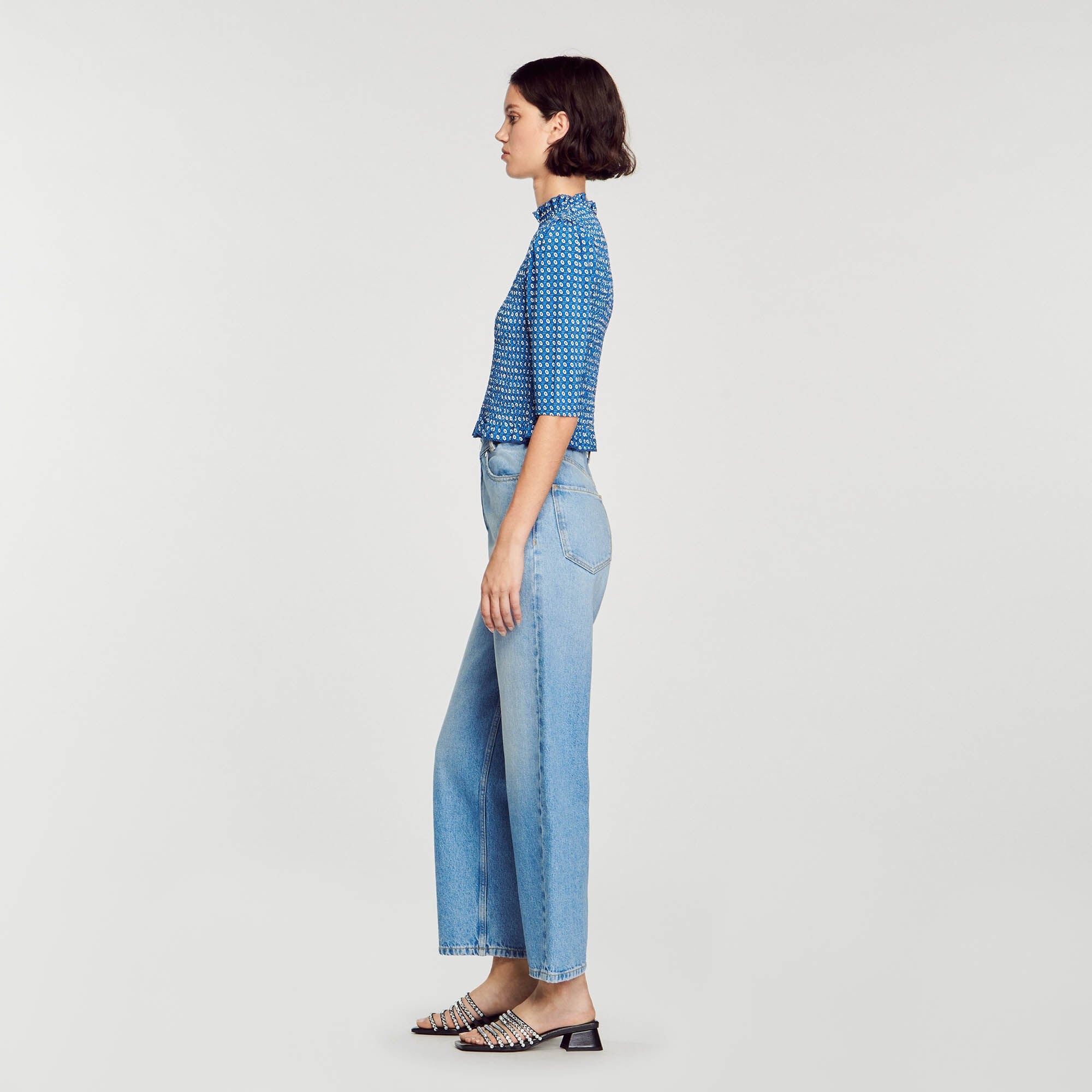 SMOCKED PRINTED TOP - 7