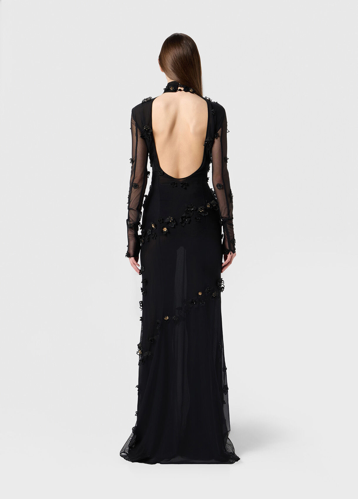 LONG TULLE DRESS WITH EMBROIDERY - 3