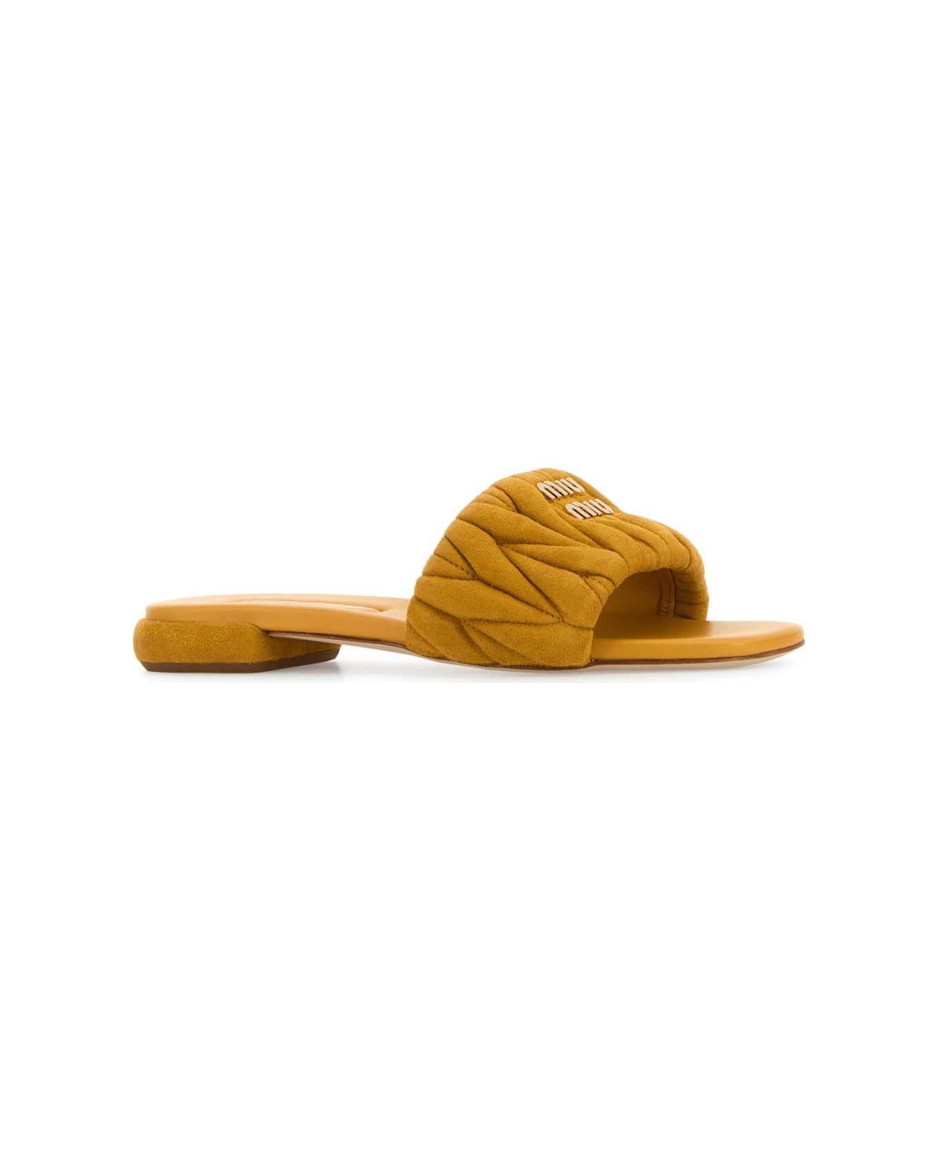 Mustard Suede Slippers - 2
