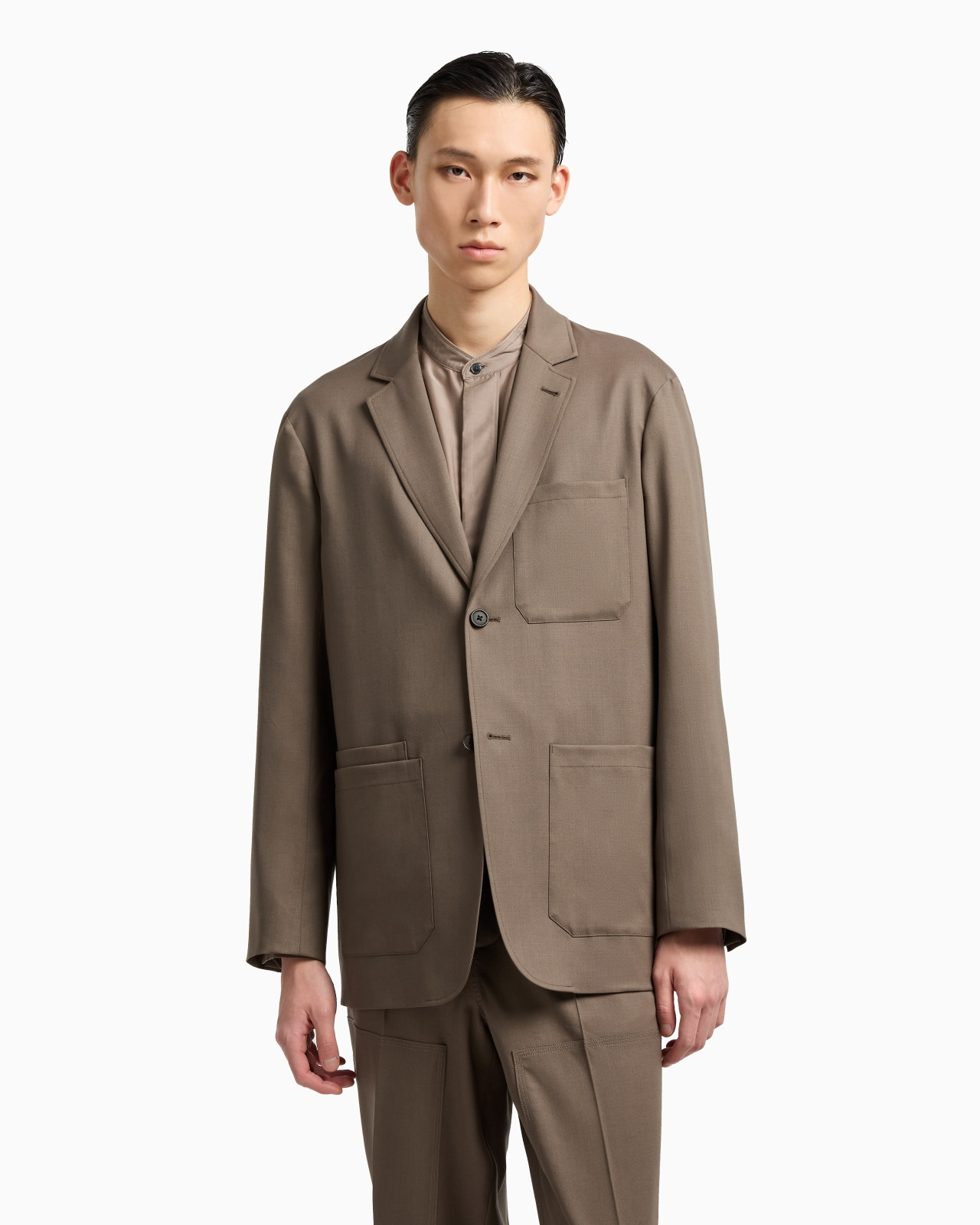 VIRGIN-WOOL TWILL SINGLE-BREASTED BLAZER - 4