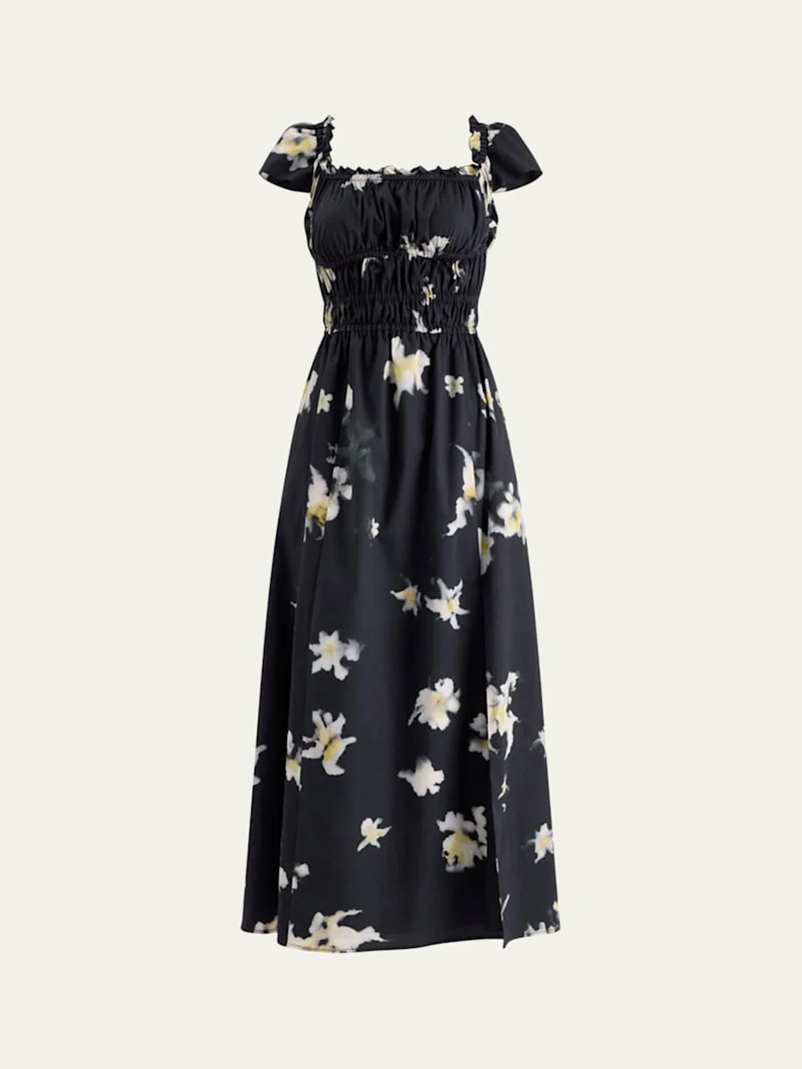 Lily Floral Smocked Midi Dress - 1