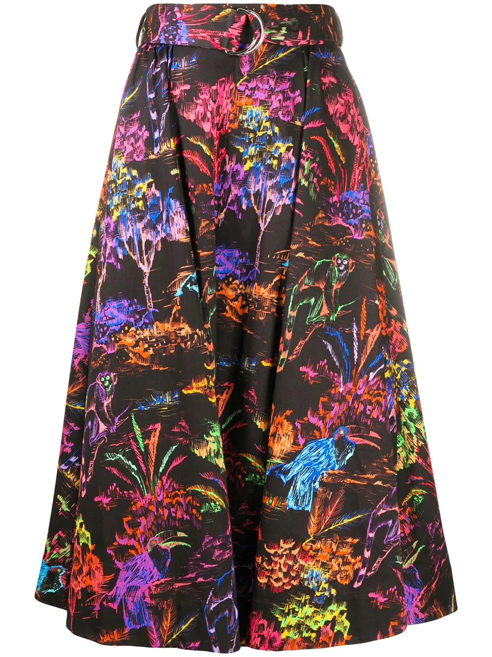 tree-print A-line skirt - 1