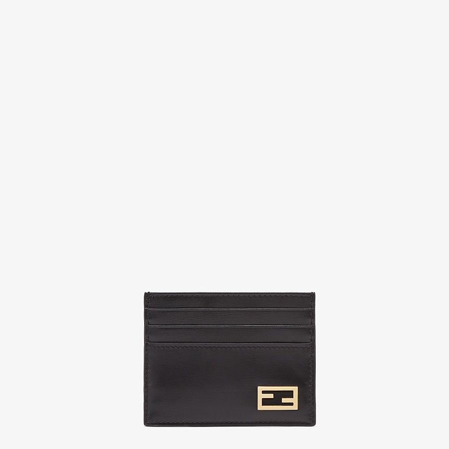 Black leather card holder - 1