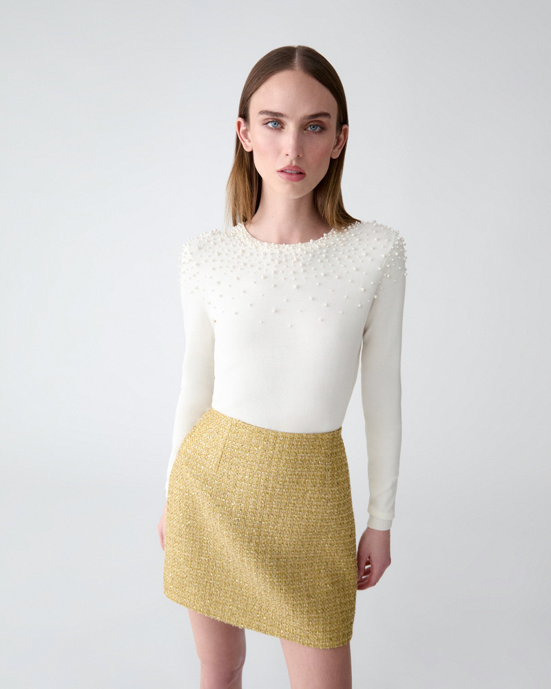 CAROLINA HERRERA Pearl-Embroidered Sweater outlook