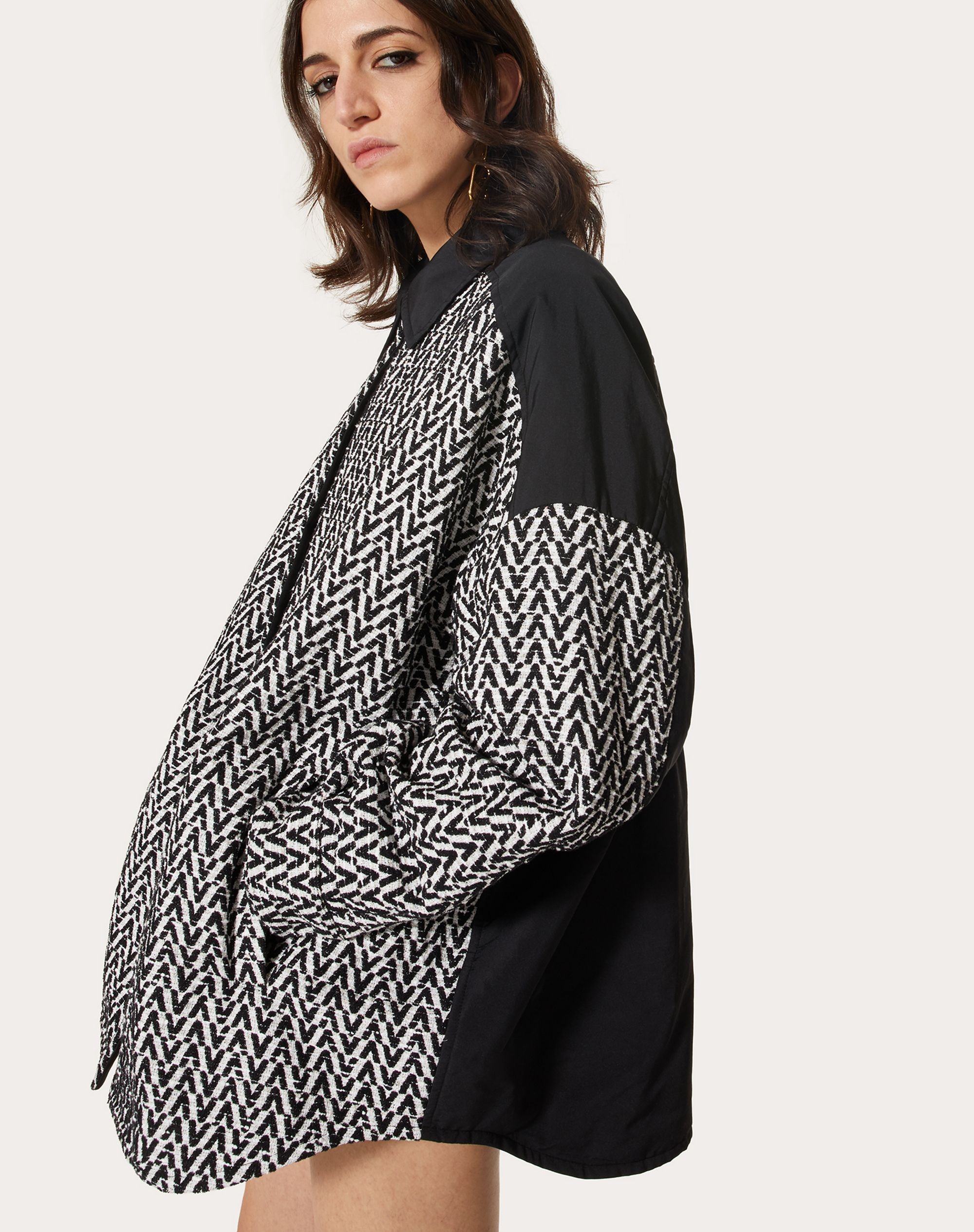OPTICAL VALENTINO BOUCLÉ PEA COAT - 5