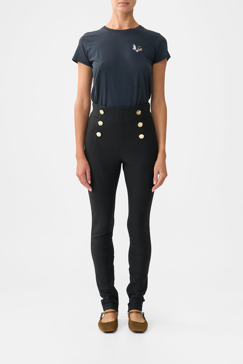 CAMILLA BUTTON EMBELLISHED PONTE PANT outlook