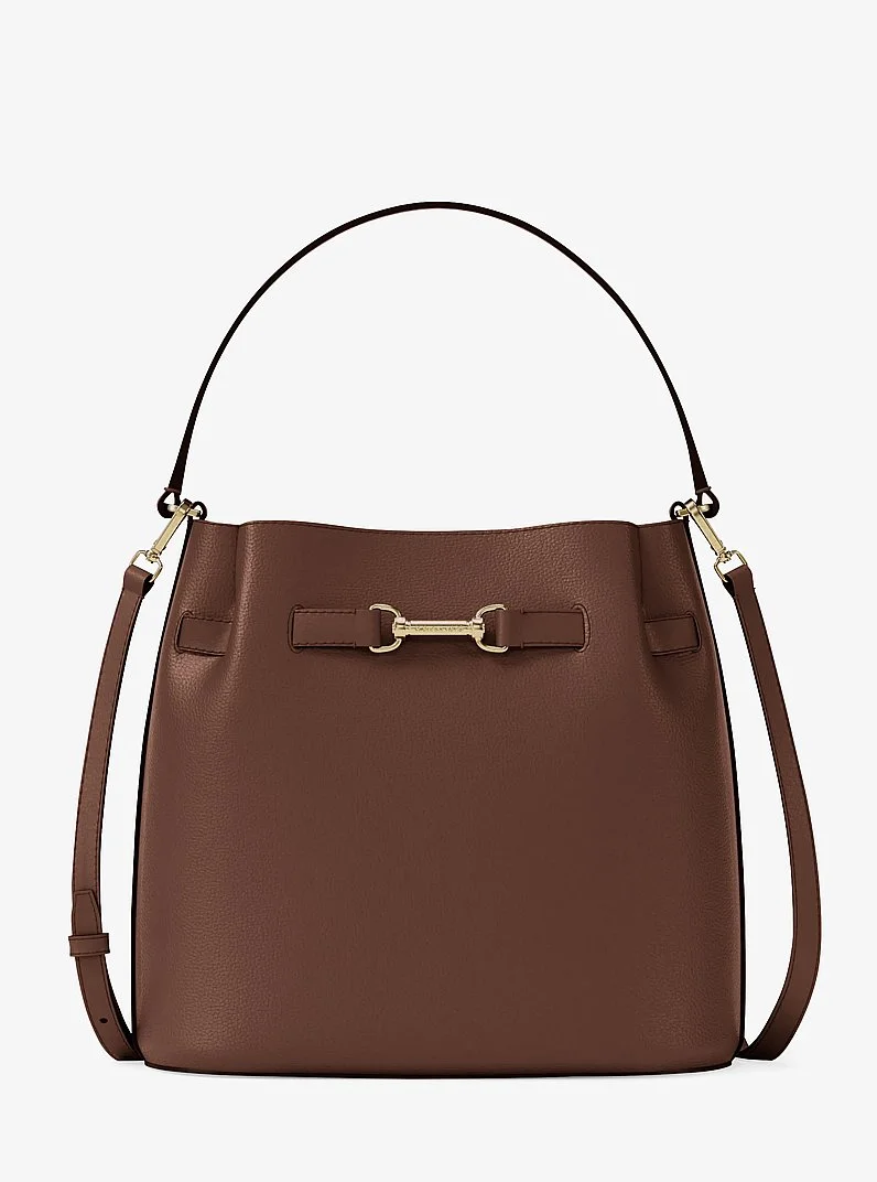 Carson Medium Pebbled Leather Convertible Bucket Crossbody Bag - 1