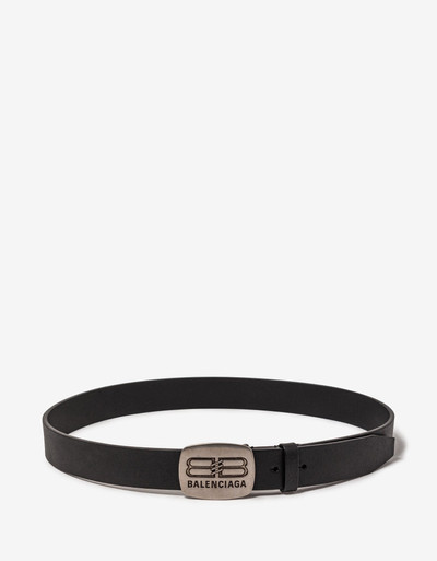 BALENCIAGA Black Rounded Logo Plaque Belt outlook