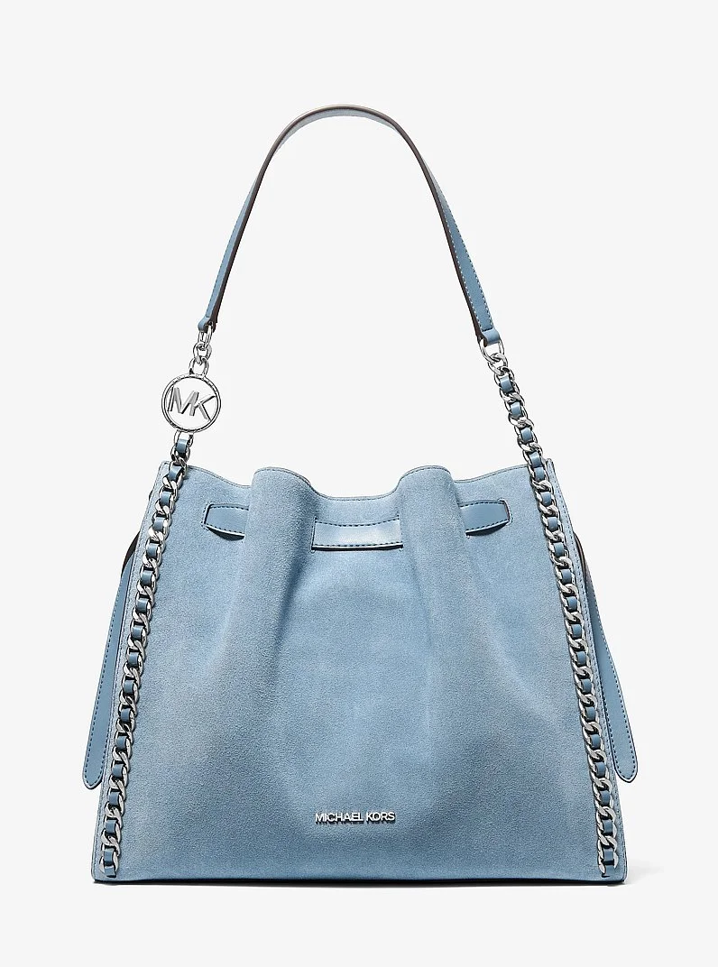 Mina Large Suede Chain Shoulder Bag - 1