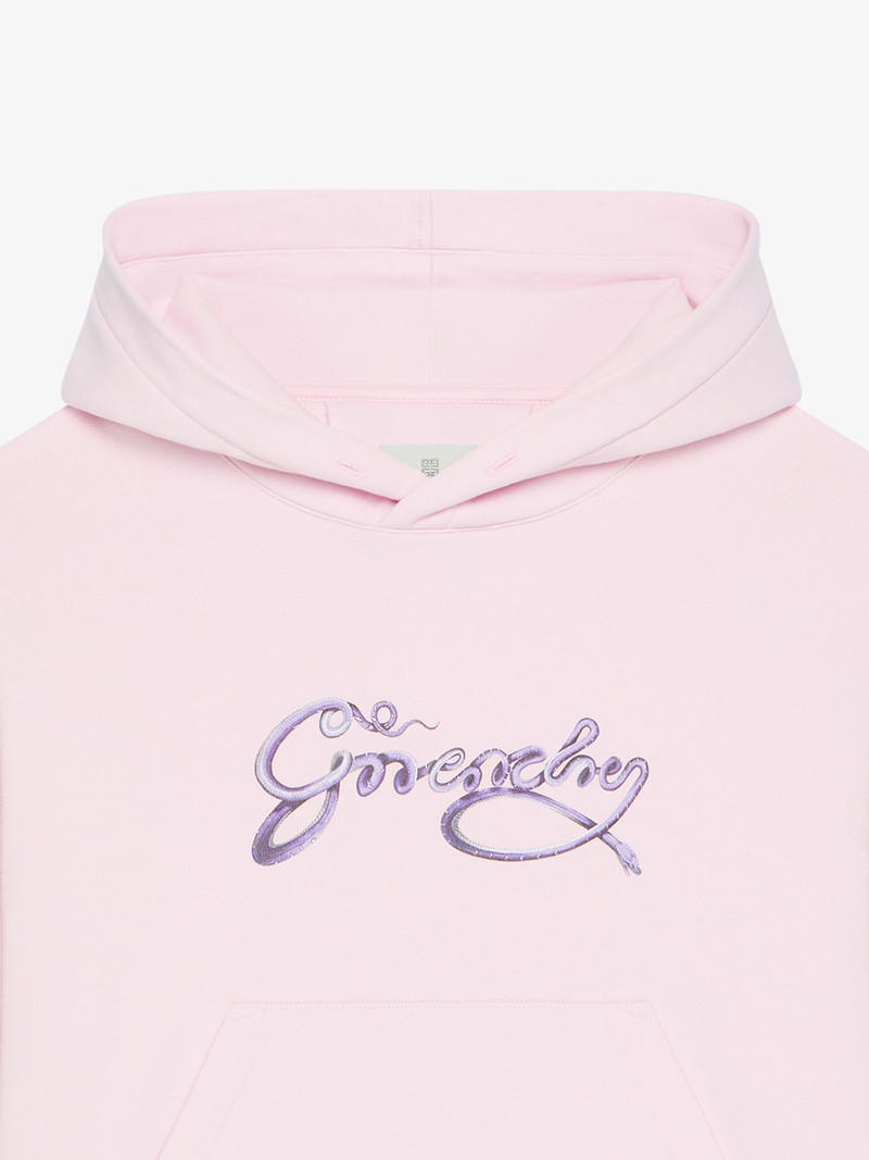 CROPPED HOODIE IN FLEECE WITH GIVENCHY SNAKE PRINT 4