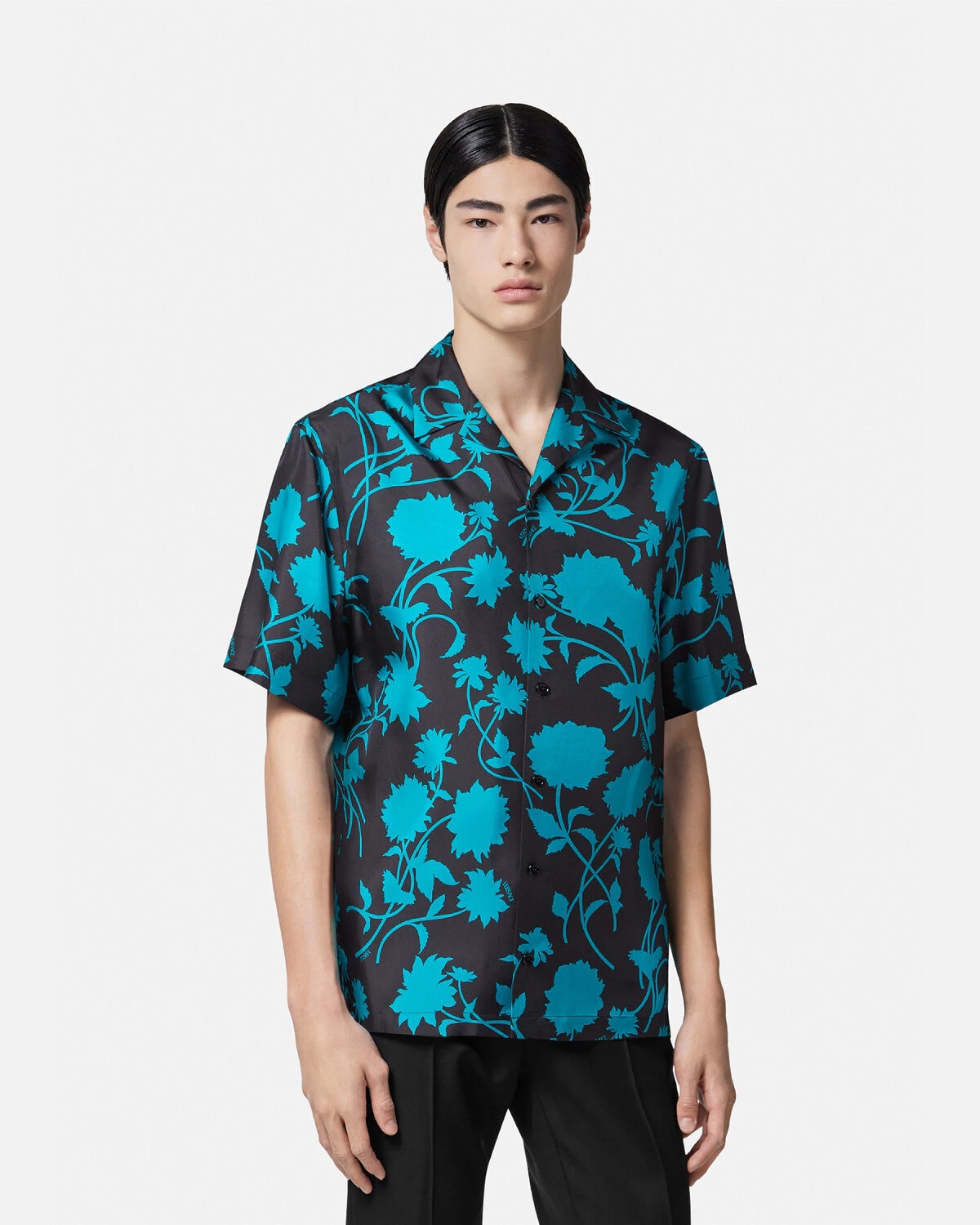 Floral Silhouette Silk Shirt - 3