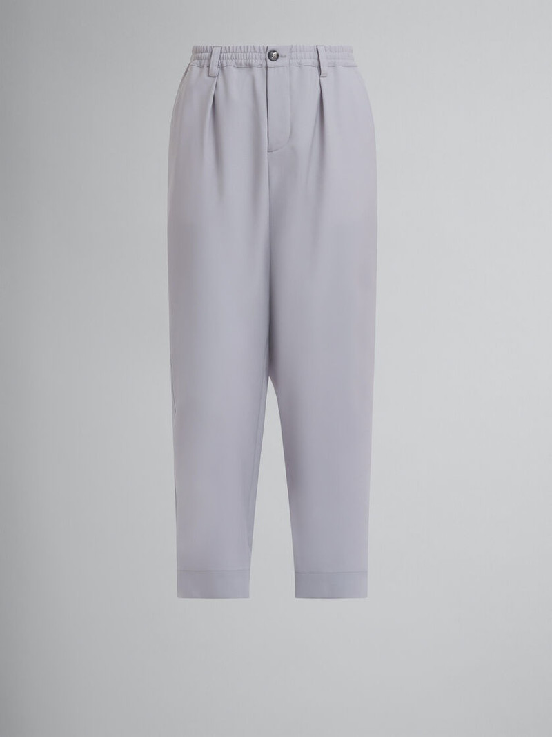 DRAWSTRING WAIST와 함께 GREY TROPICAL WOOL TROUSERS - 1