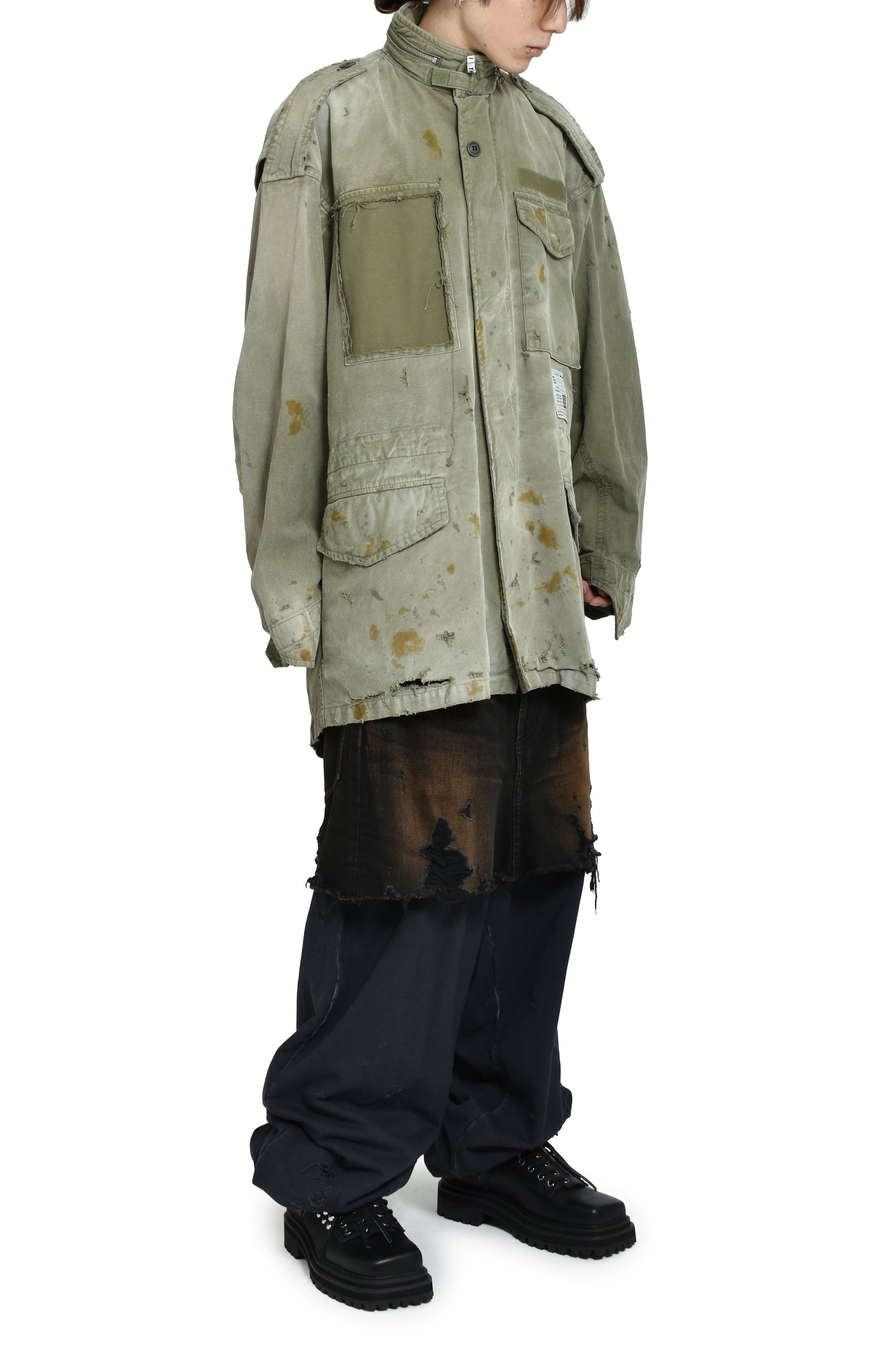DISTRESSED M-65 JACKET / KHA - 4