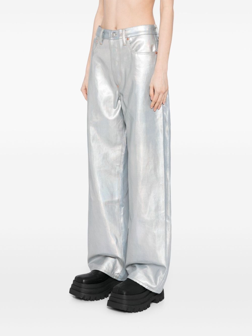 foiled-print straight-leg jeans - 3