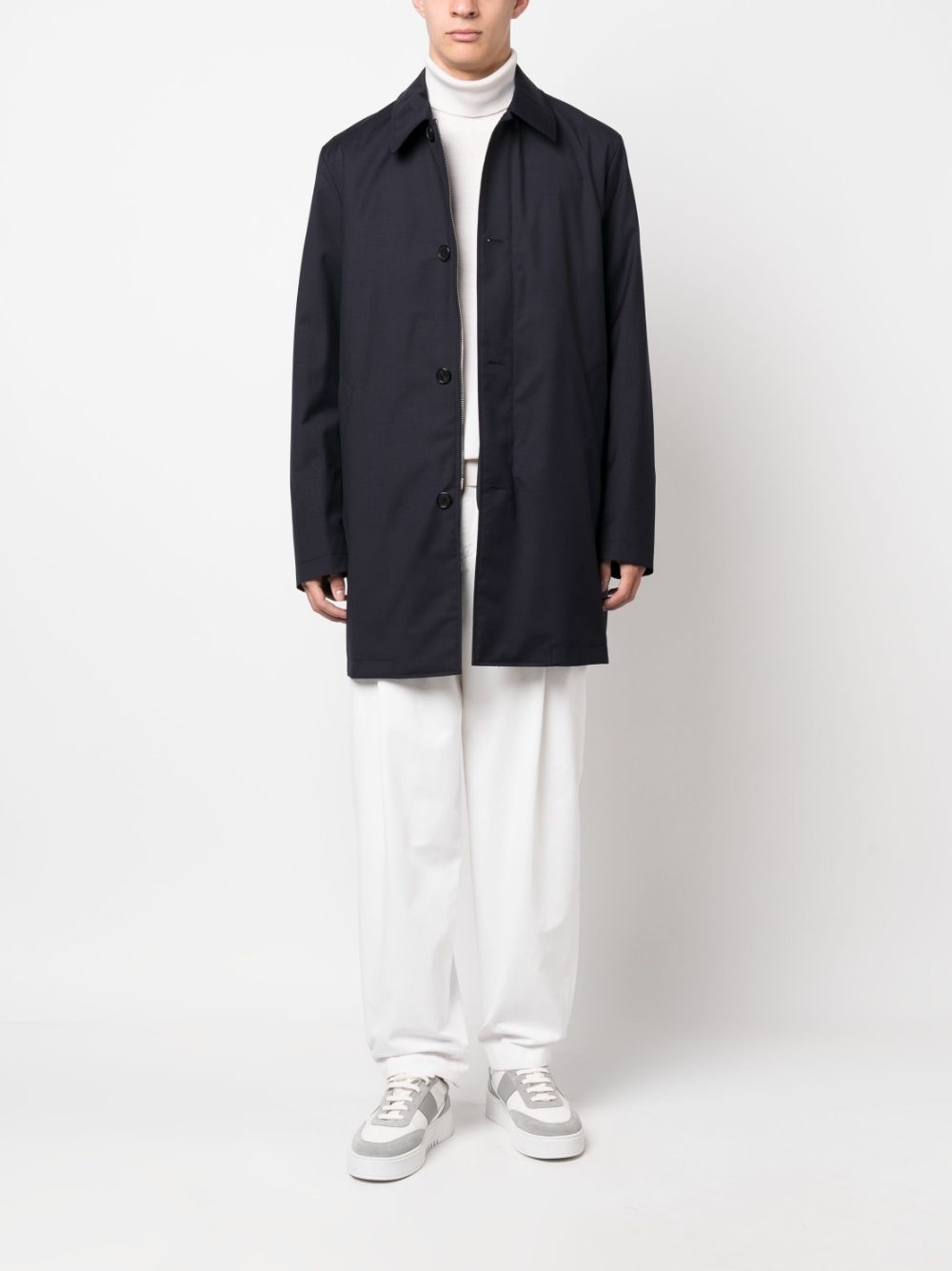 classic-collar cotton trench-coat - 2