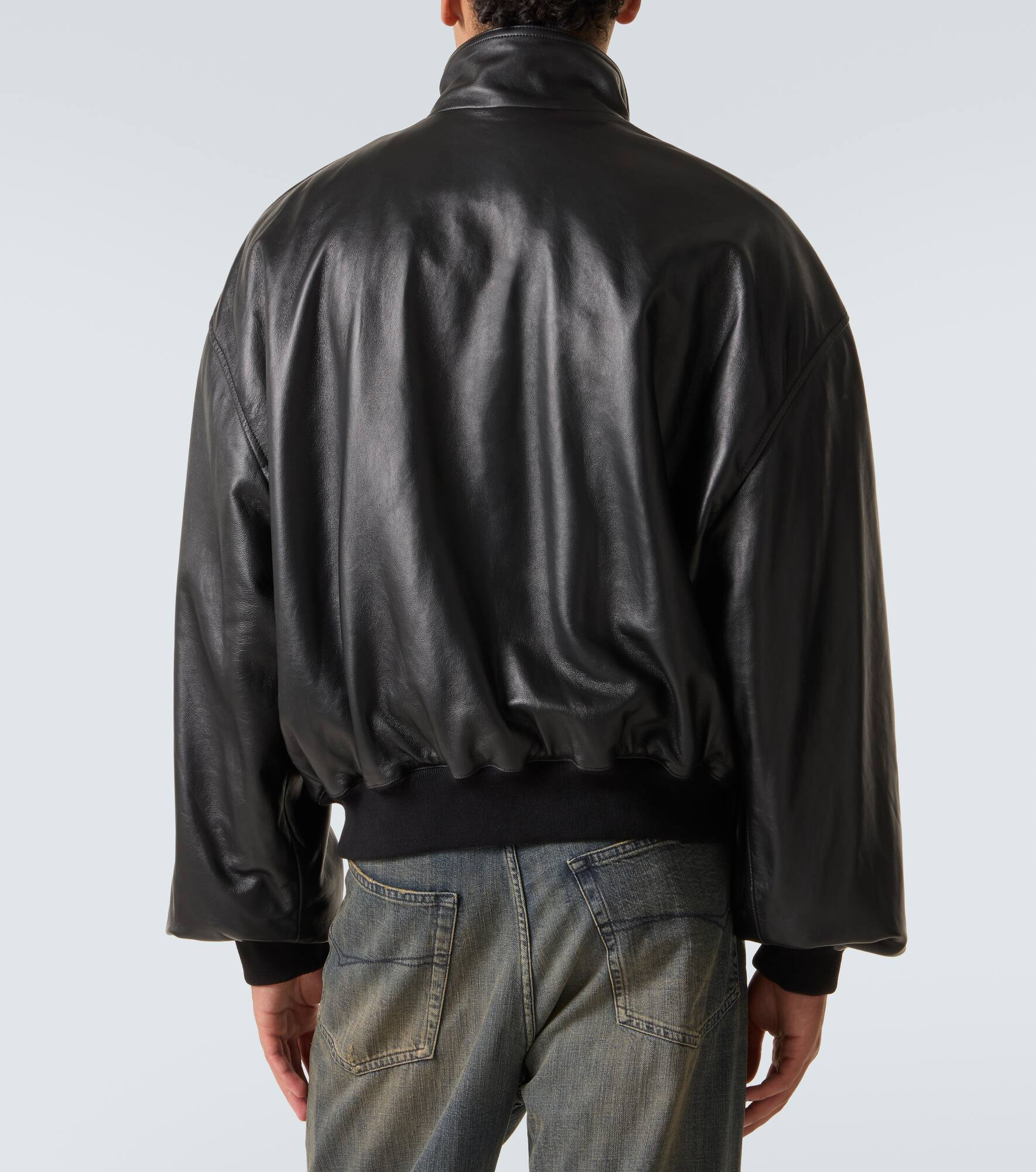 Leather blouson - 4