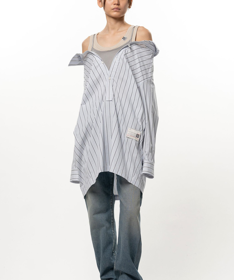 Triple Layered Stripe Shirt Dress 11