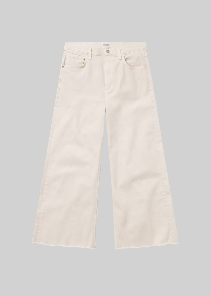 Lyra Wide Leg Crop Raw Hem In Almondette 1