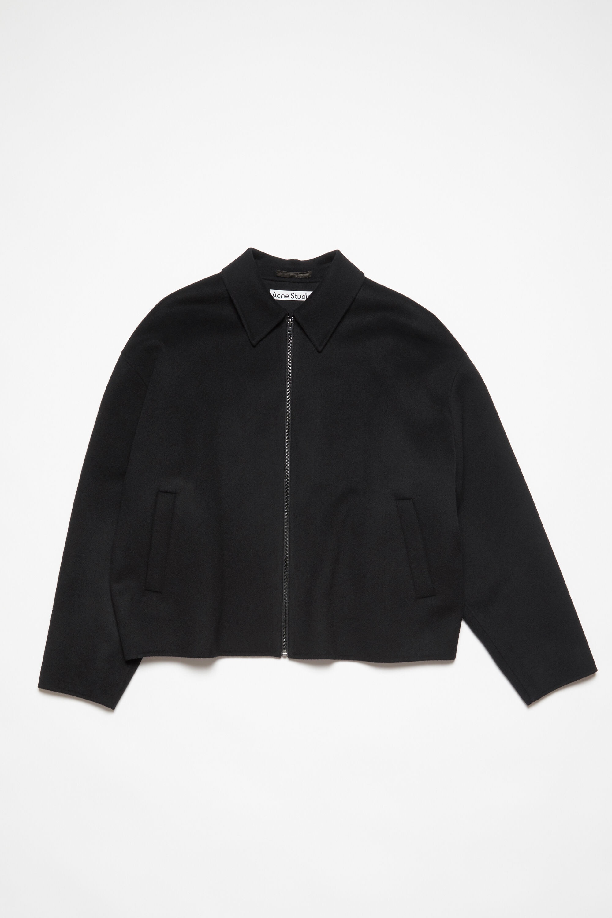 Wool zipper jacket - Black - 1