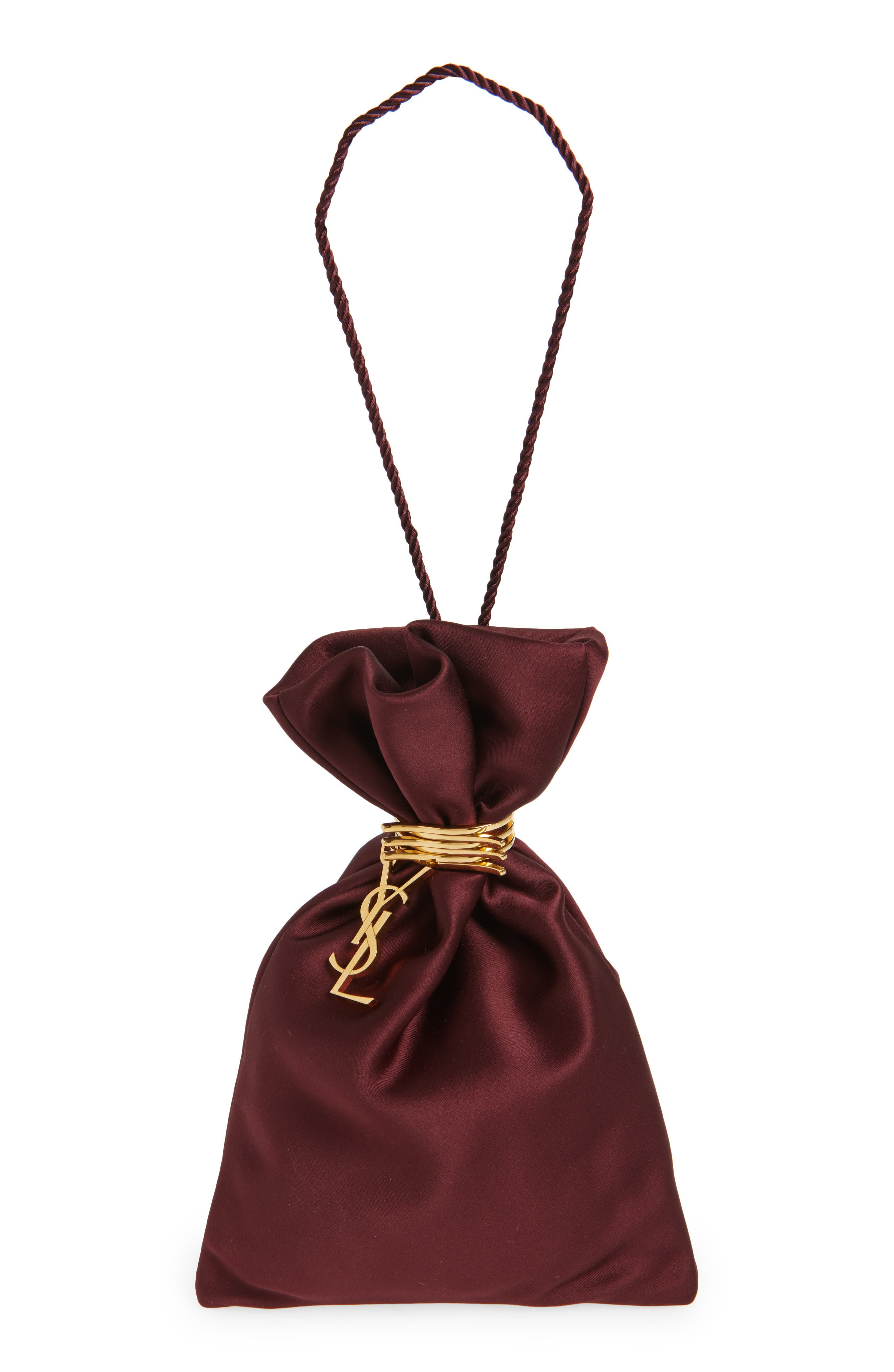 Saint Laurent Evening Satin Pouch in Griotte/Bordeaux at Nordstrom - 1