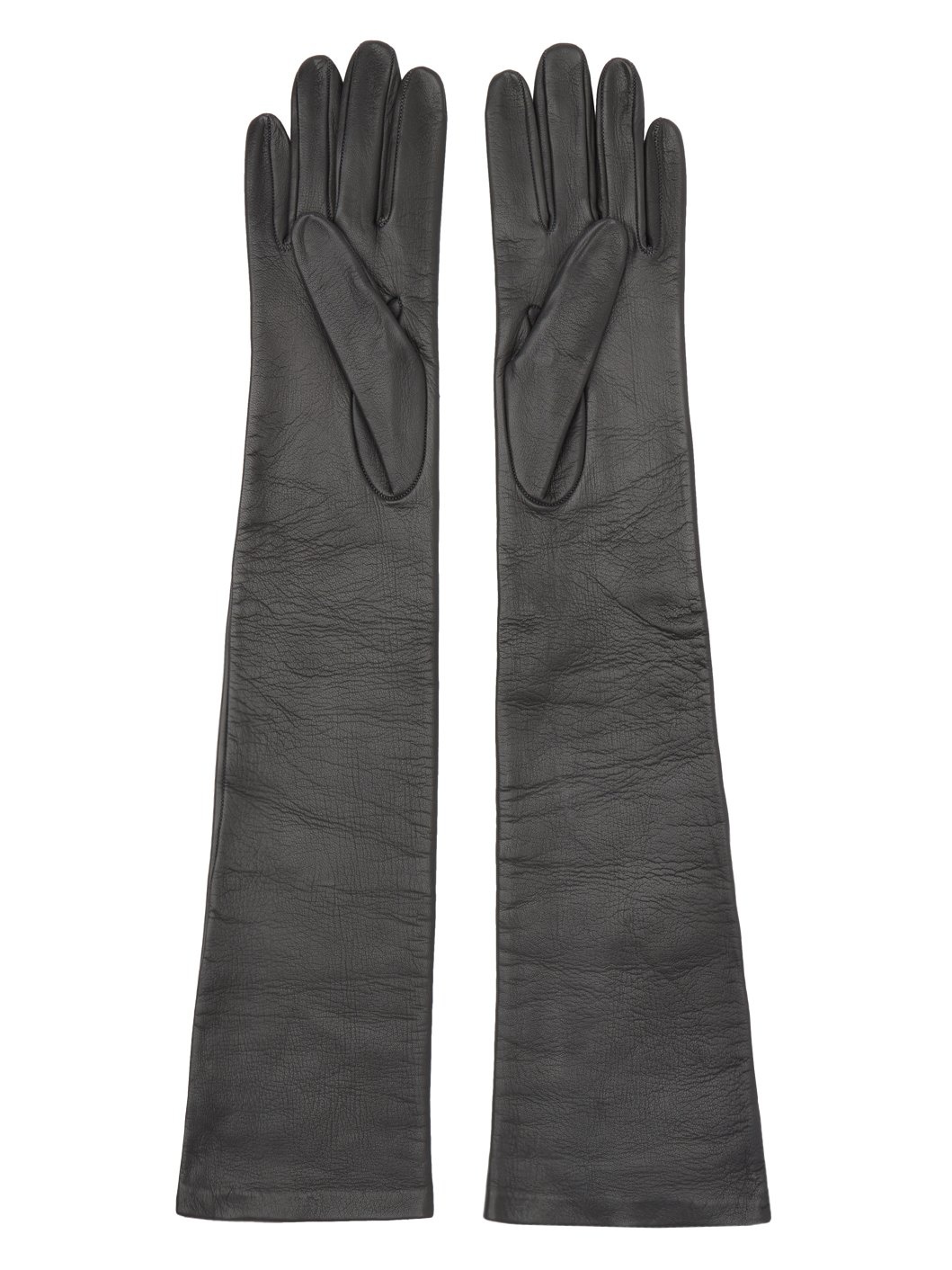 Gray Soft Leather Gloves - 2