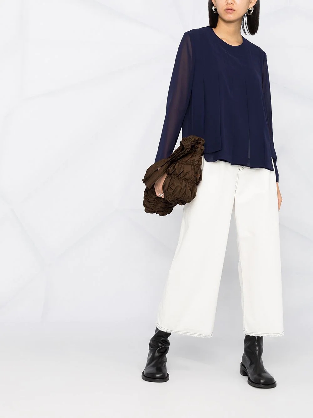 inverted-pleat blouse - 2